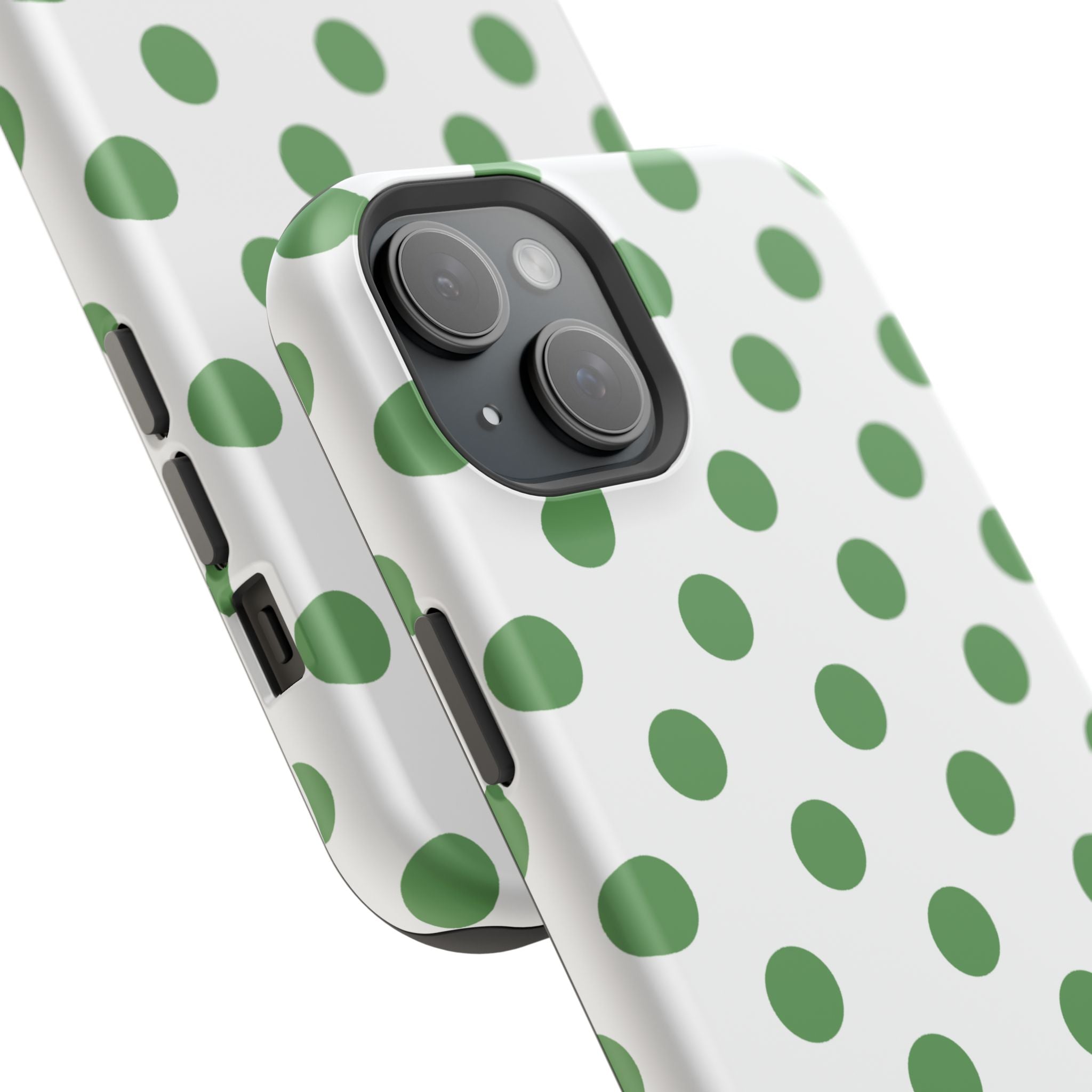 Green and White Polka Dot Case