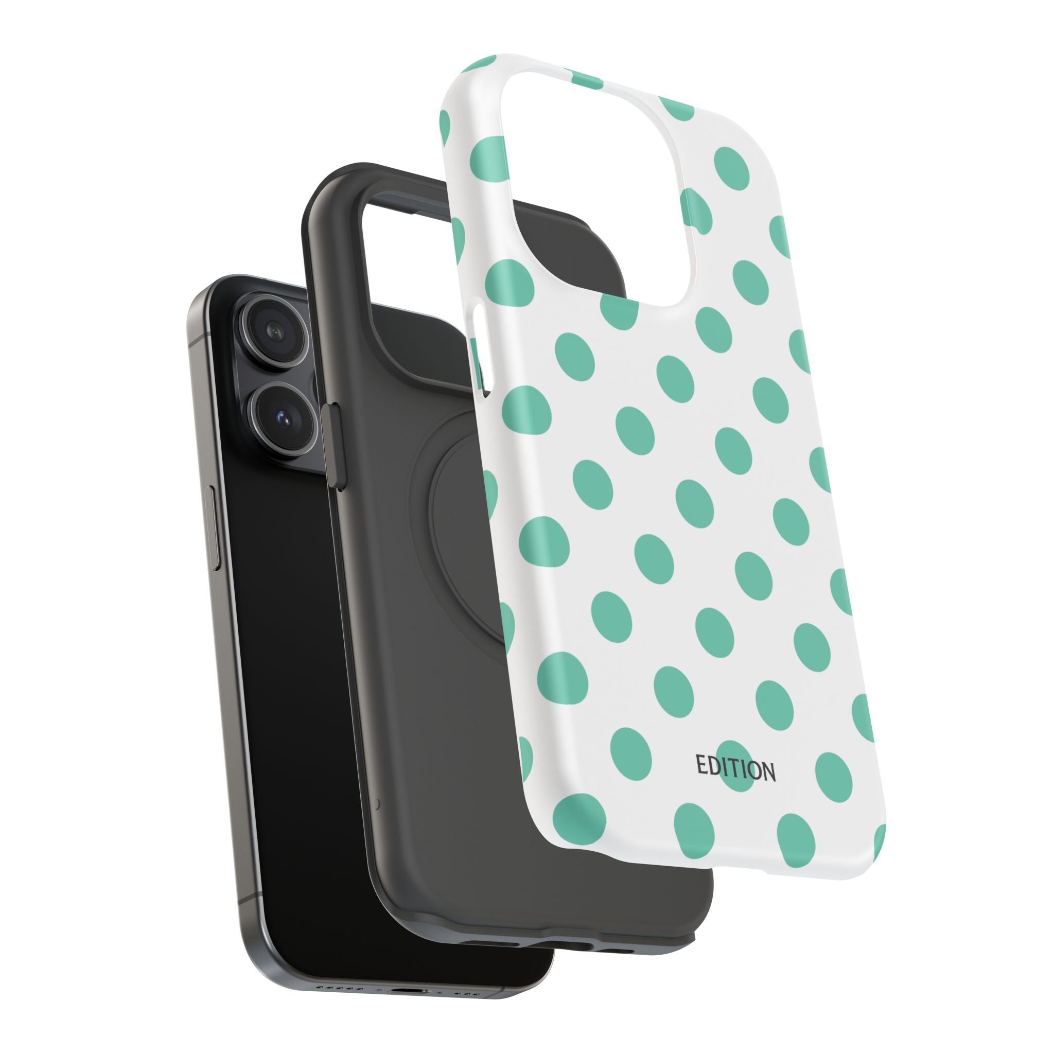 Teal and White Polka Dot Case