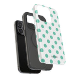 Teal and White Polka Dot Case