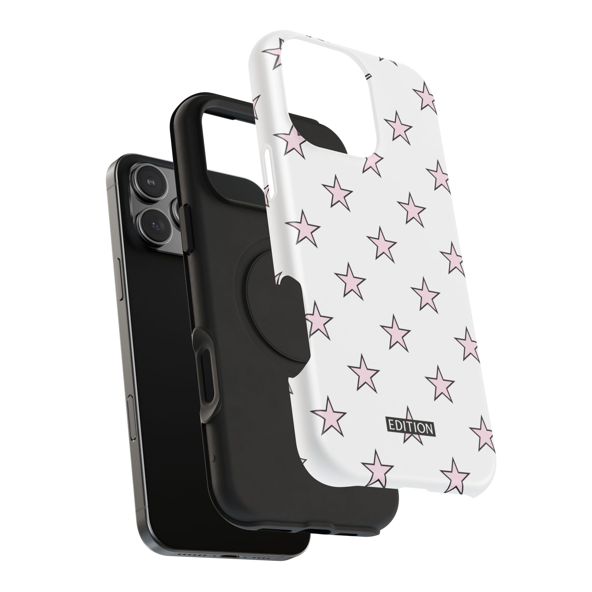Pink and White Star Case