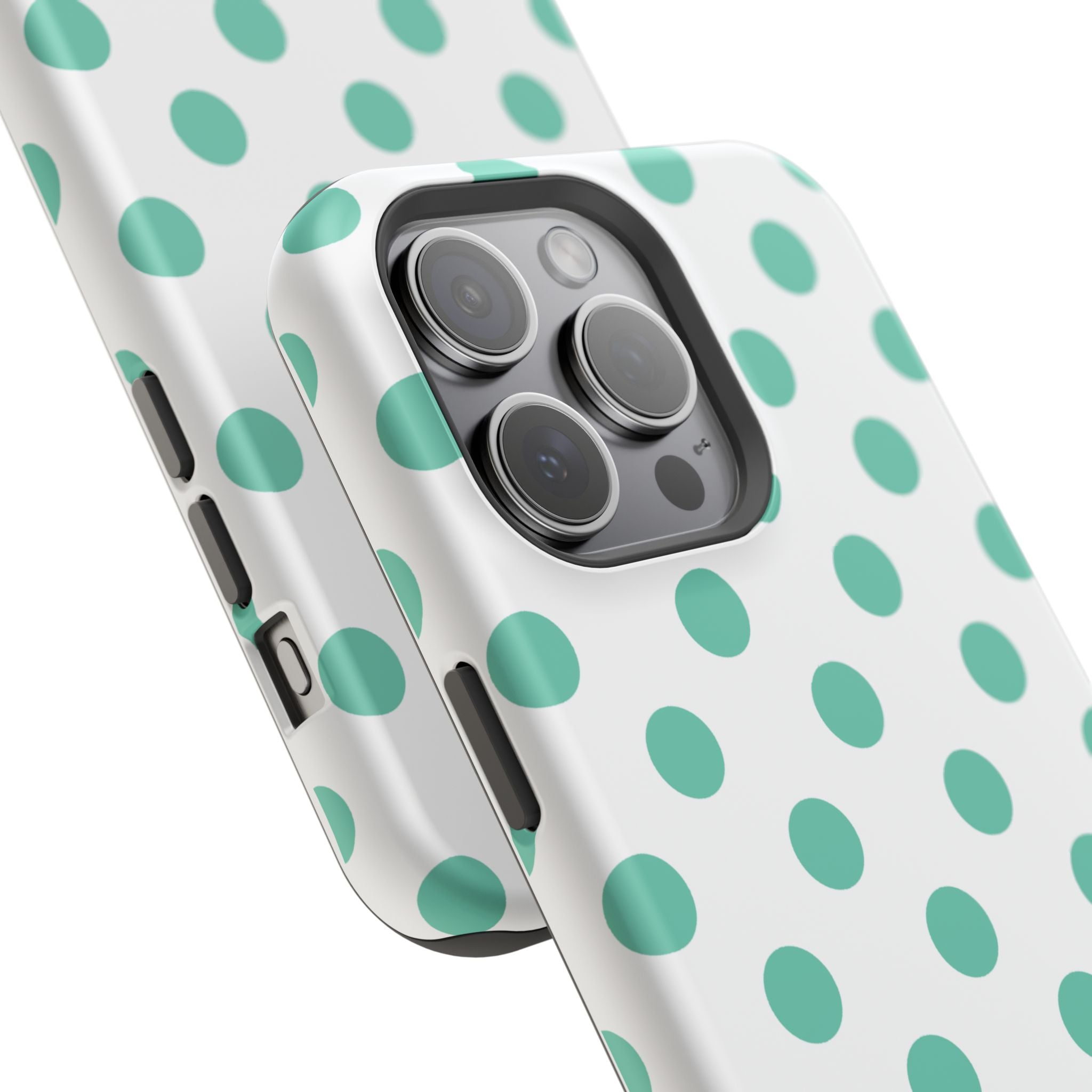 Teal and White Polka Dot Case