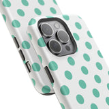 Teal and White Polka Dot Case