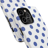 Blue and White Polka Dot Case