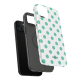Teal and White Polka Dot Case