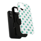 Teal and White Polka Dot Case