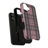 Light Pink and Black Plaid Case