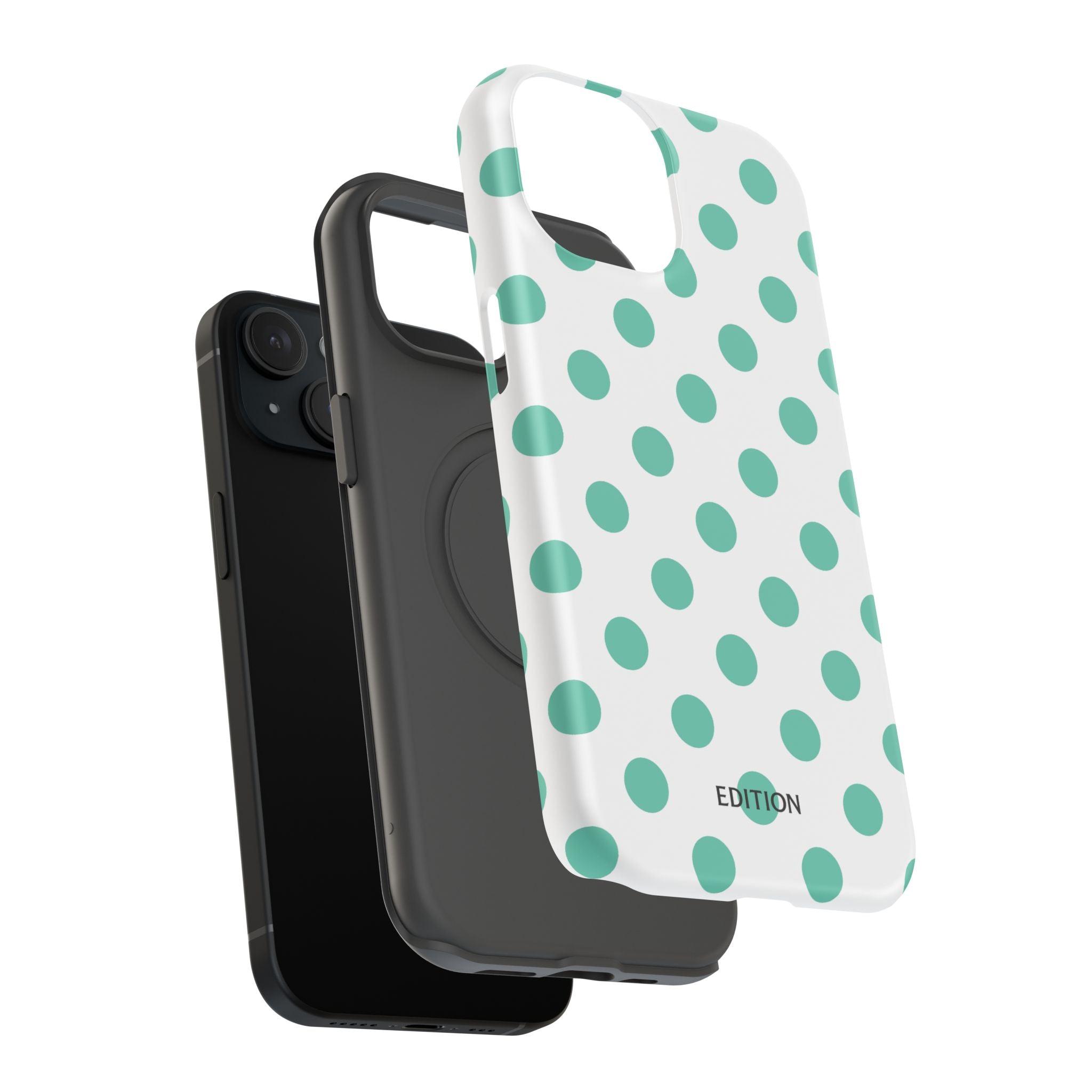 Teal and White Polka Dot Case