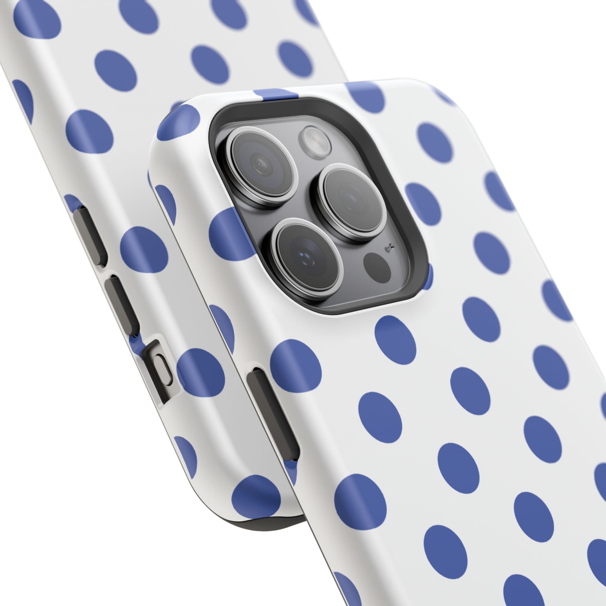 Blue and White Polka Dot Case