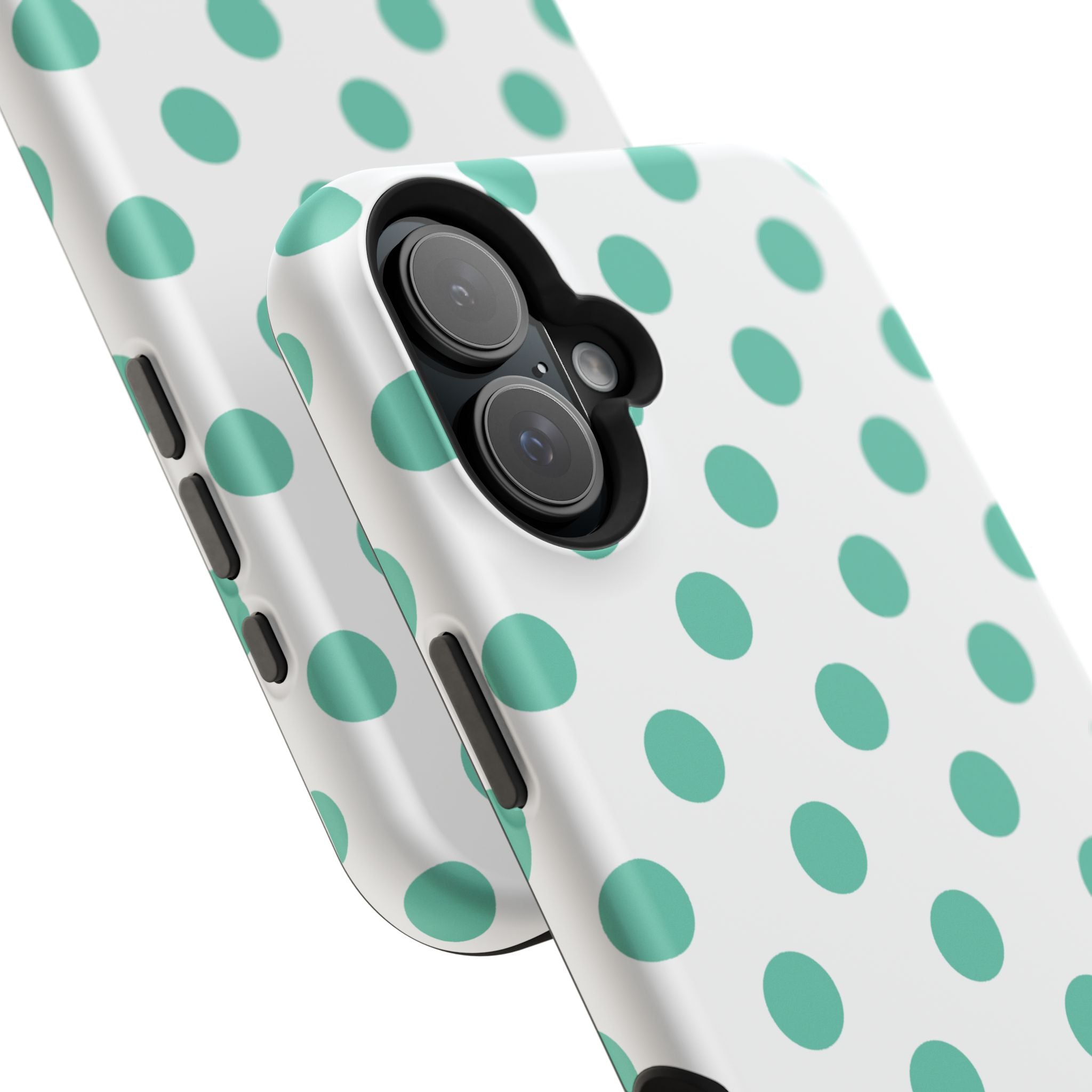 Teal and White Polka Dot Case