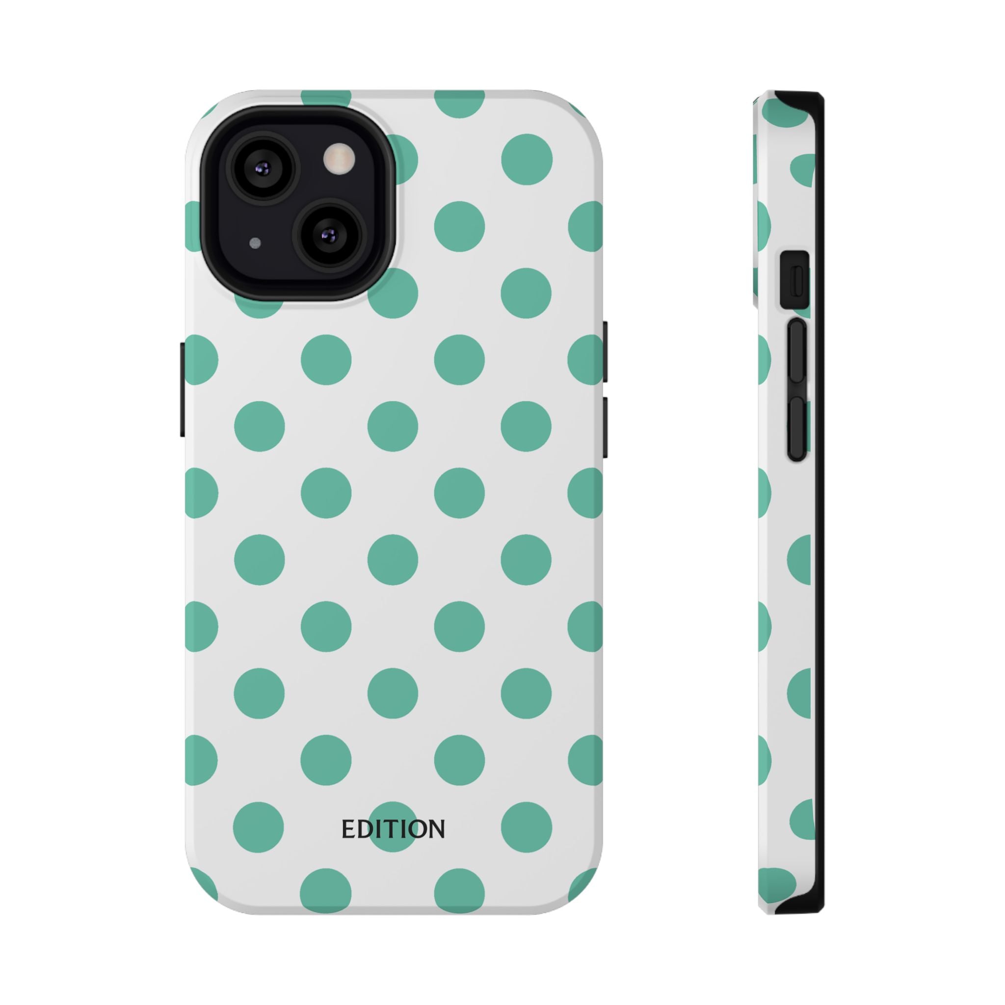 Teal and White Polka Dot Case