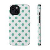 Teal and White Polka Dot Case