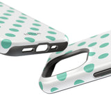 Teal and White Polka Dot Case