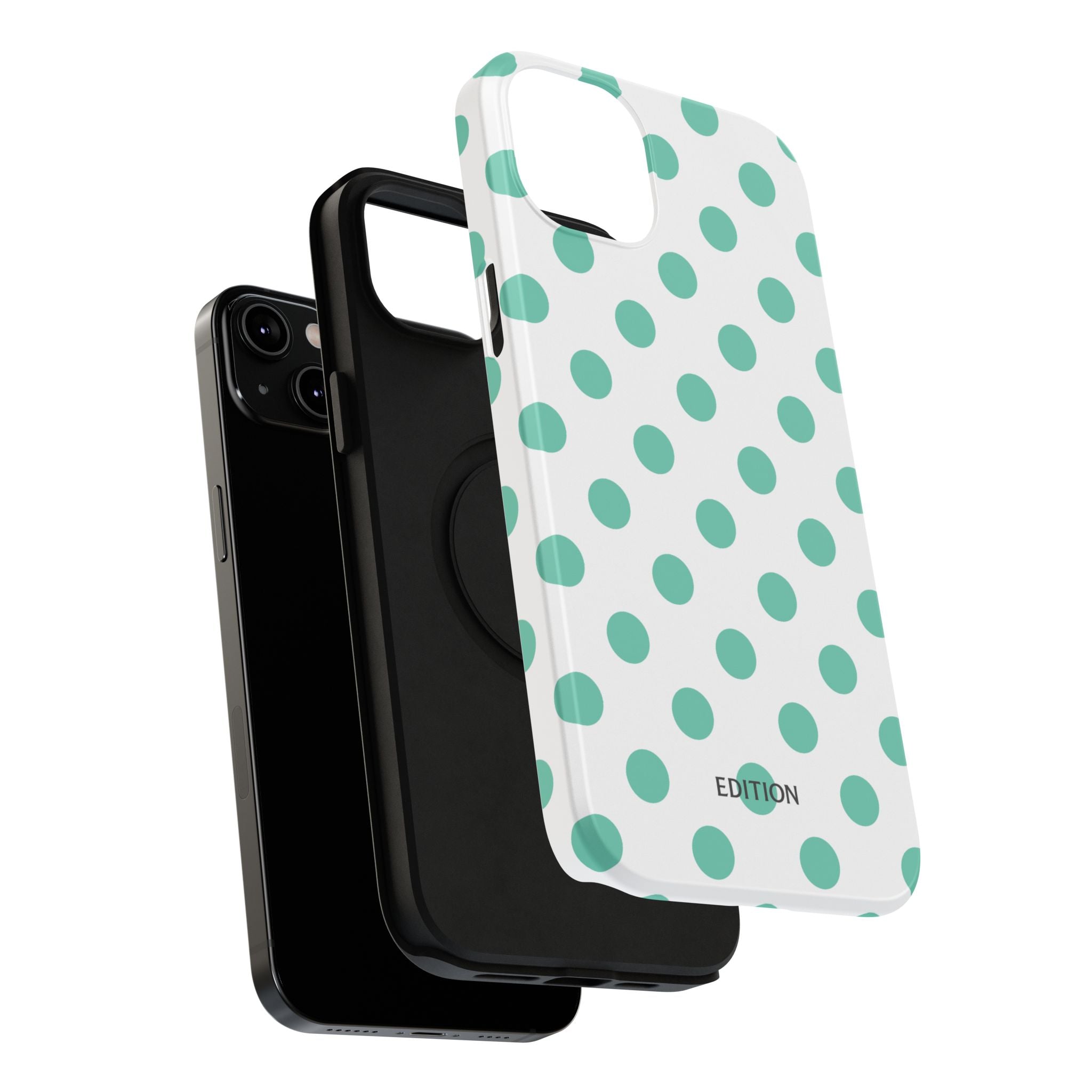 Teal and White Polka Dot Case
