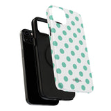 Teal and White Polka Dot Case