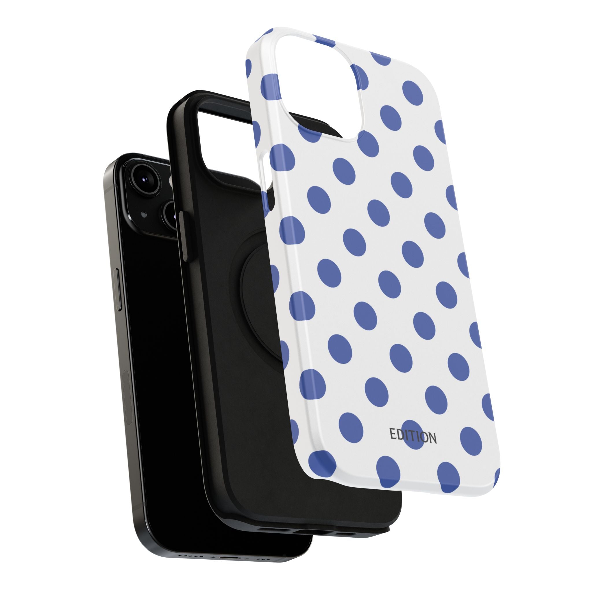 Blue and White Polka Dot Case