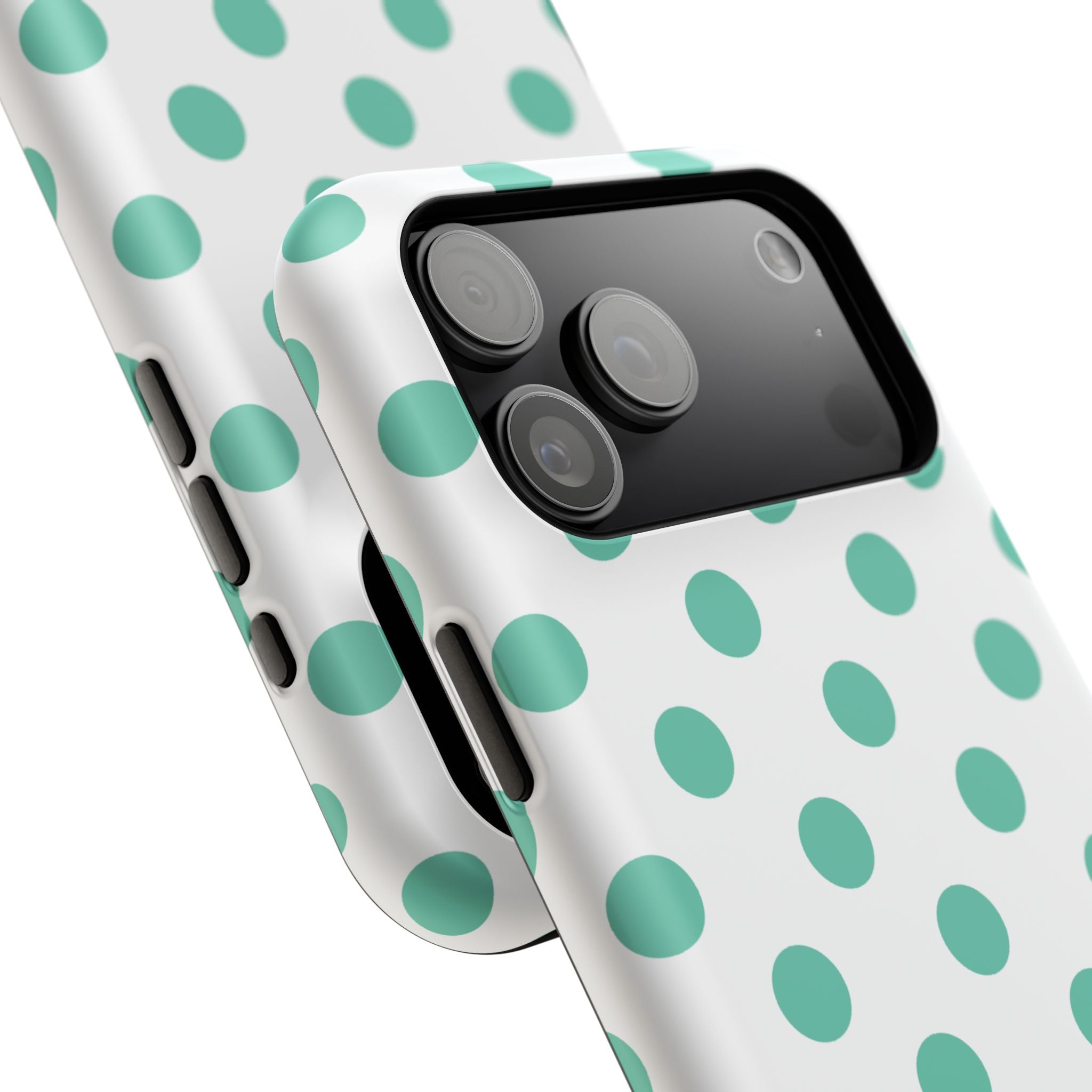 Teal and White Polka Dot Case