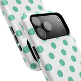 Teal and White Polka Dot Case
