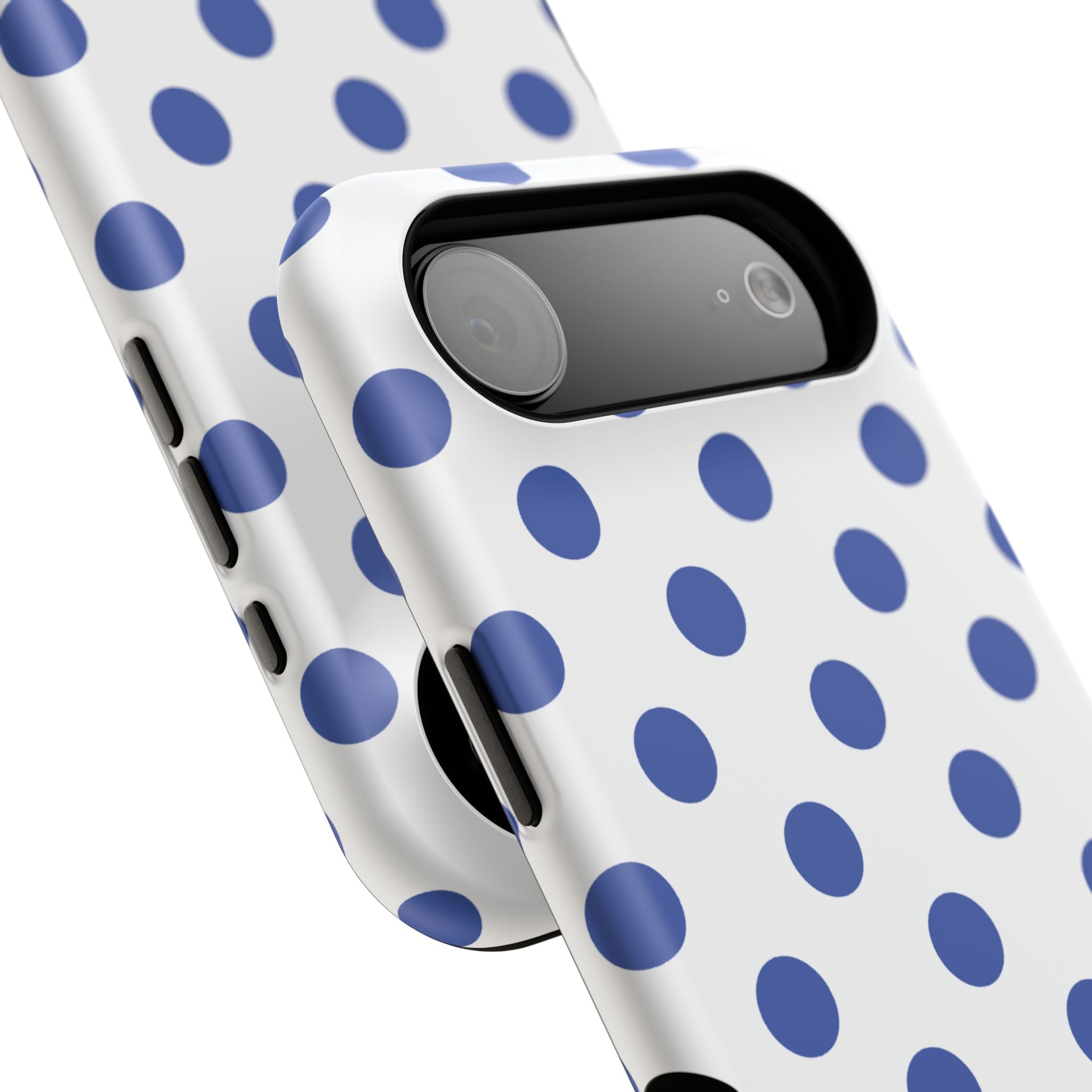 Blue and White Polka Dot Case