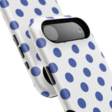 Blue and White Polka Dot Case