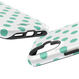 Teal and White Polka Dot Case