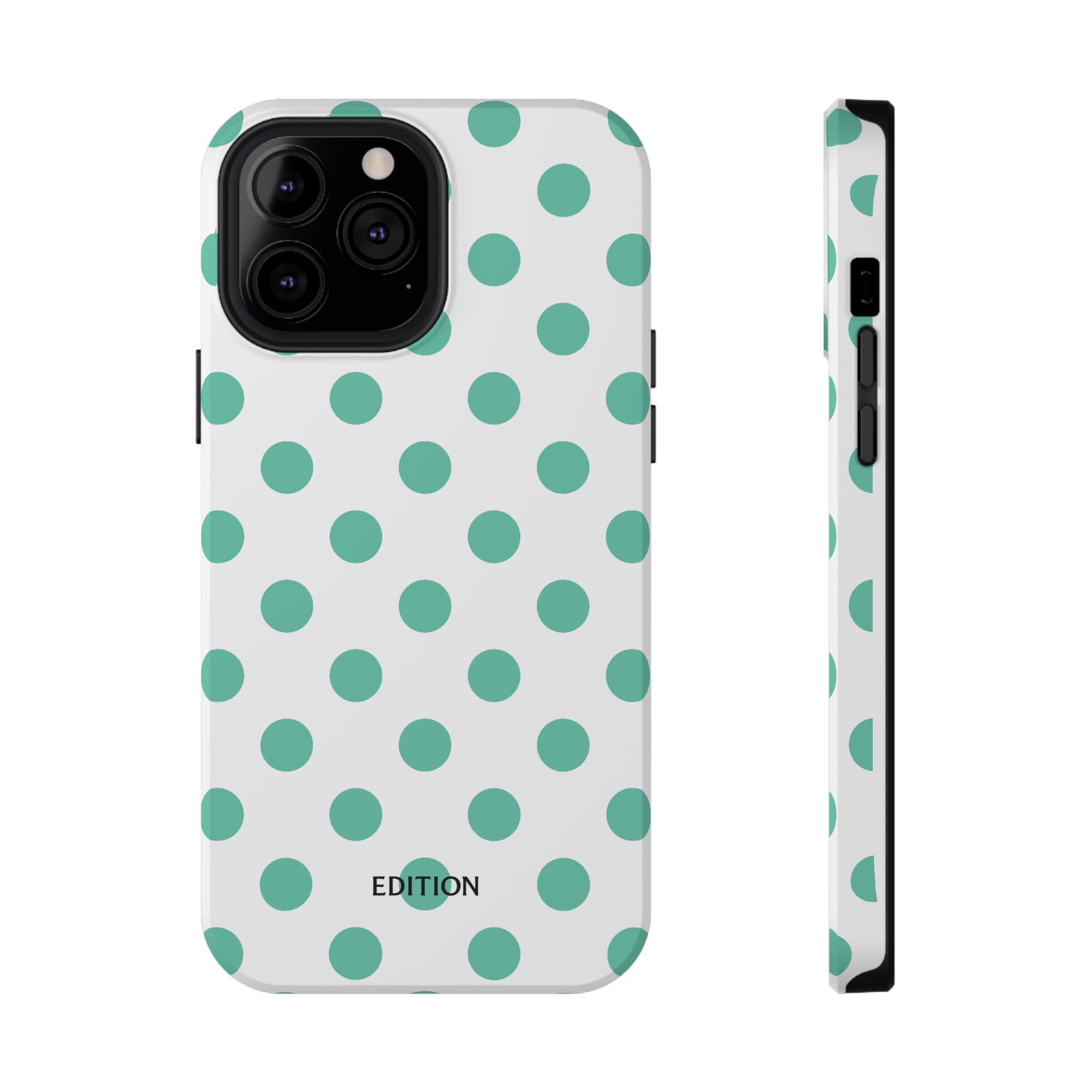 Teal and White Polka Dot Case