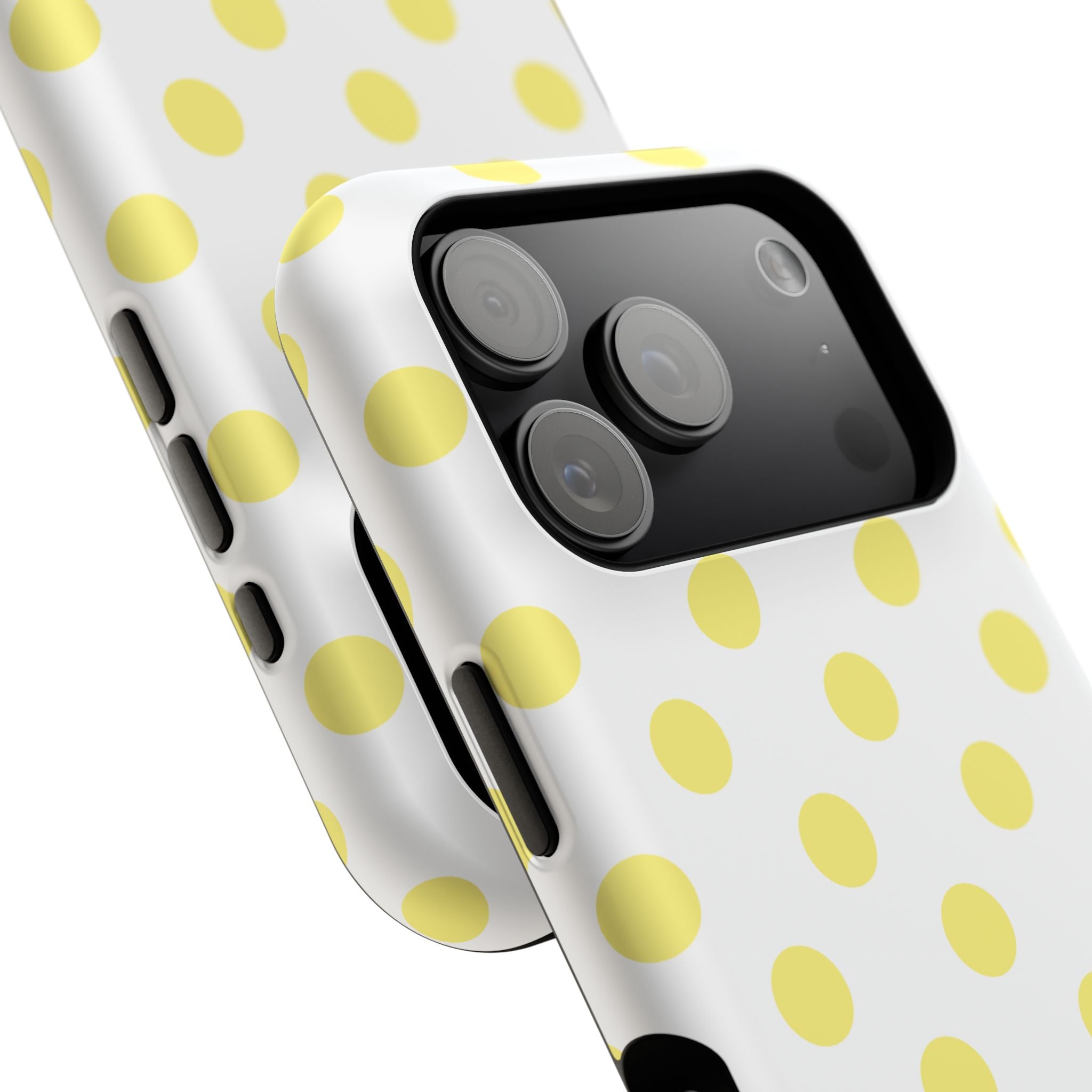 Yellow and White Polka Dot Case