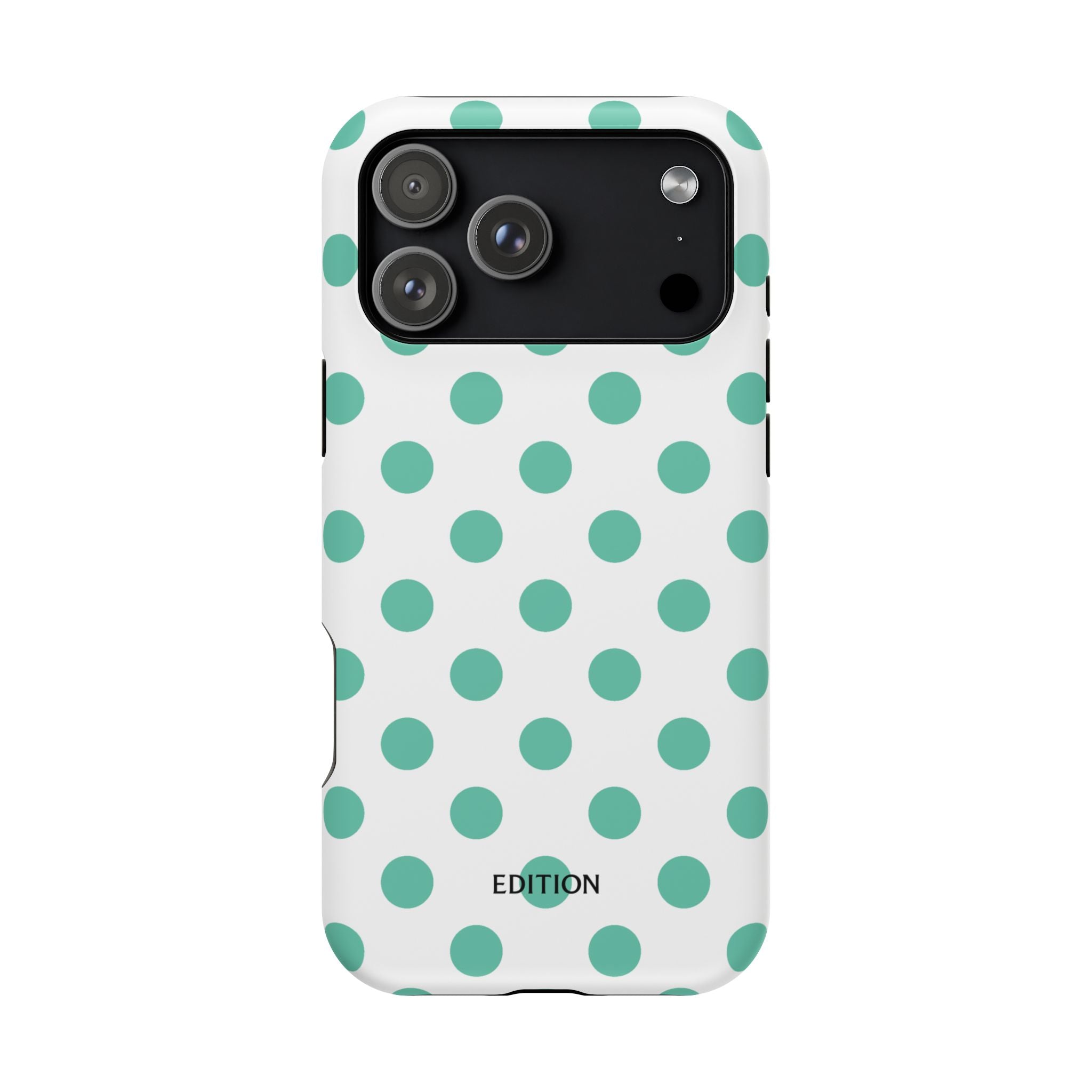 Teal and White Polka Dot Case