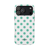 Teal and White Polka Dot Case