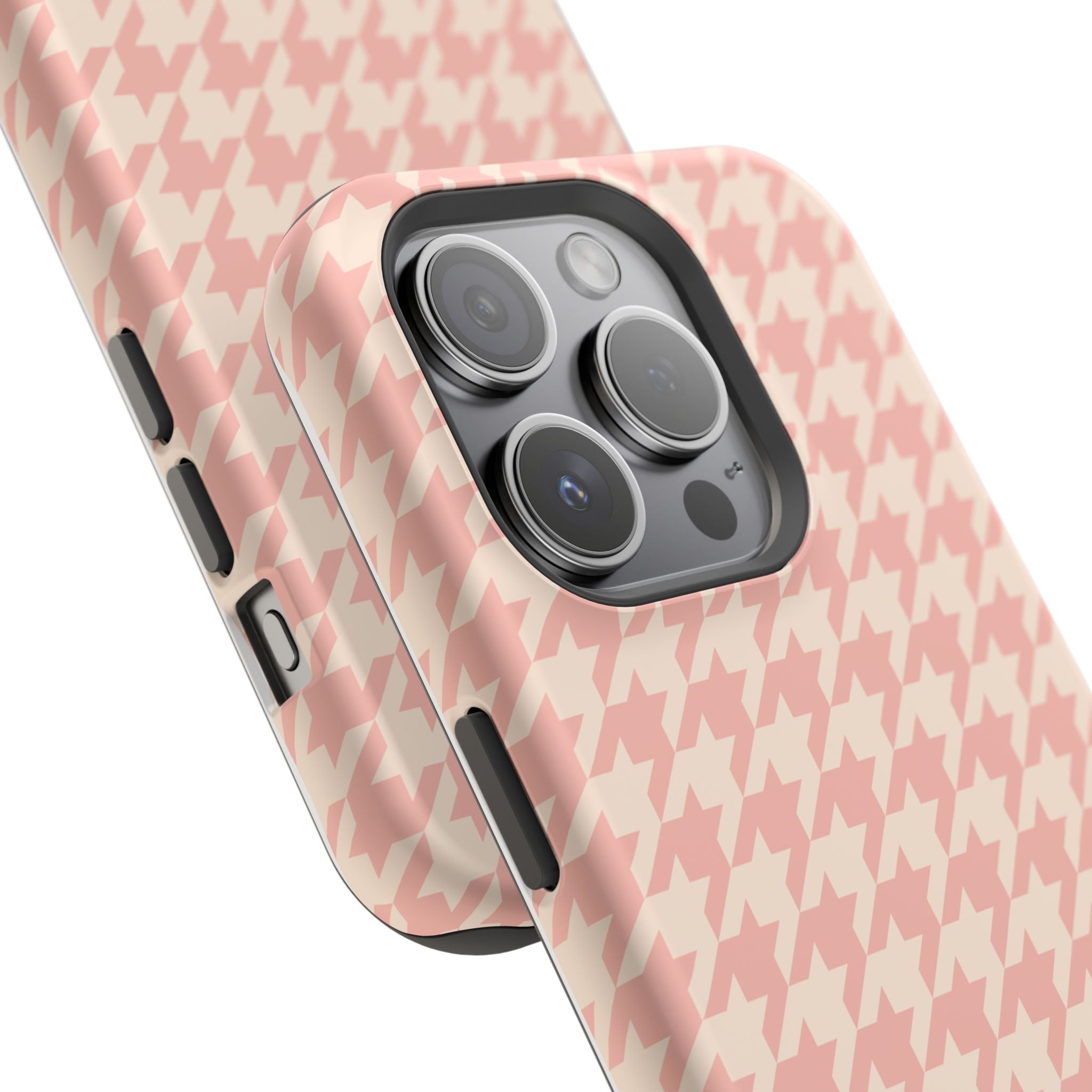 Peach Cream Houndstooth Case