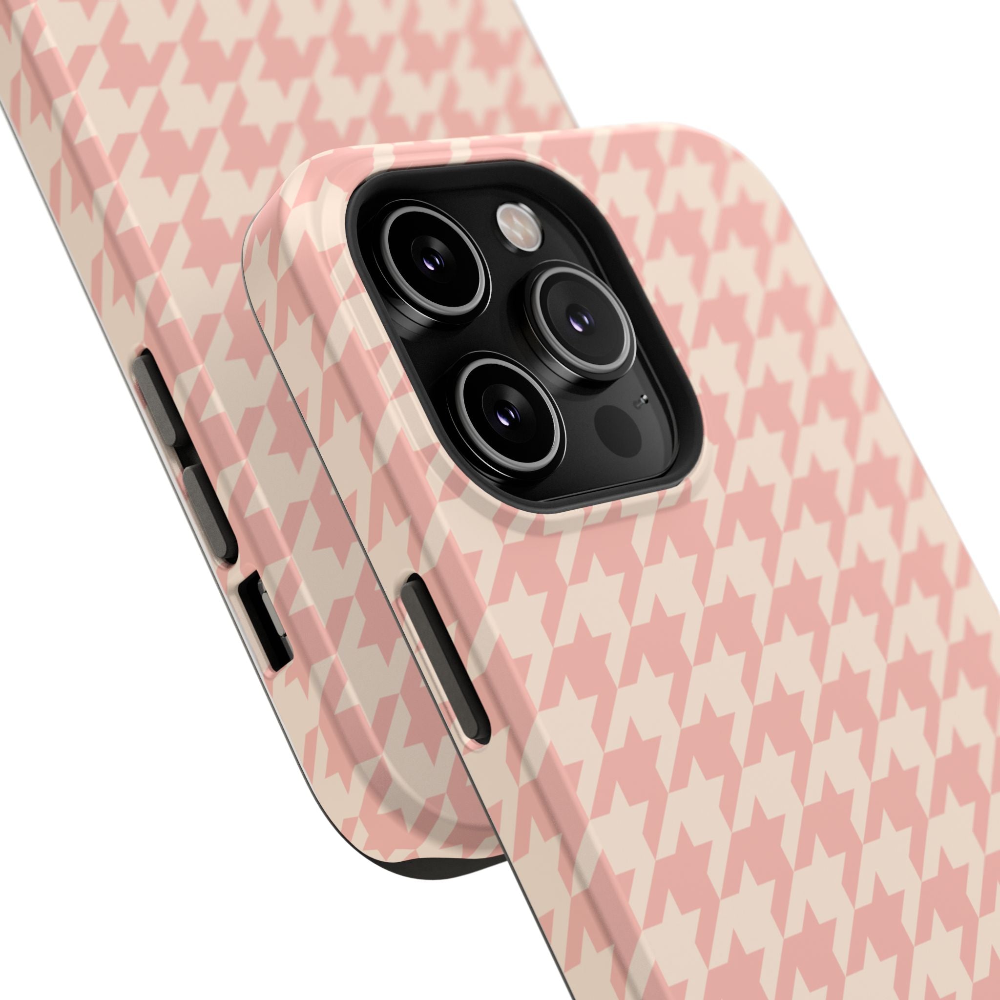 Peach Cream Houndstooth Case
