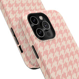 Peach Cream Houndstooth Case