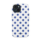 Blue and White Polka Dot Case