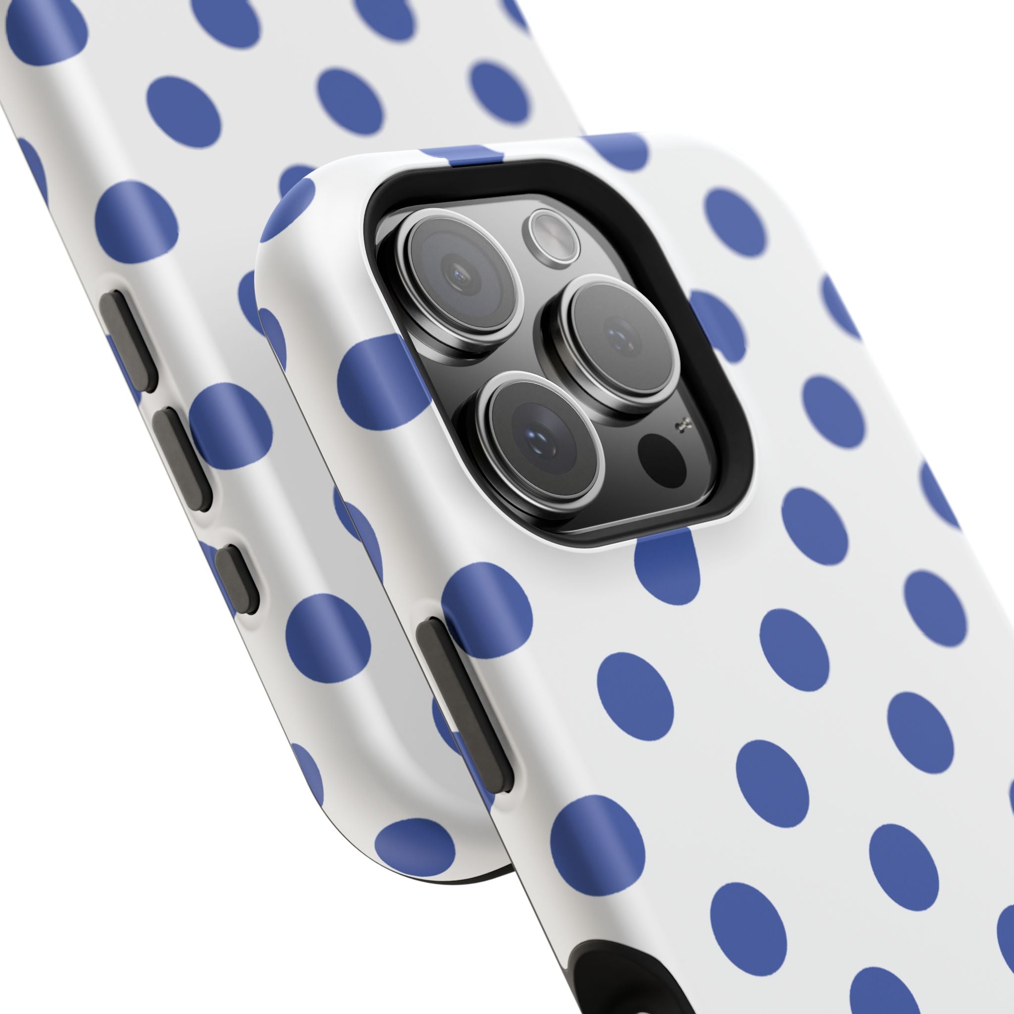 Blue and White Polka Dot Case