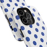 Blue and White Polka Dot Case