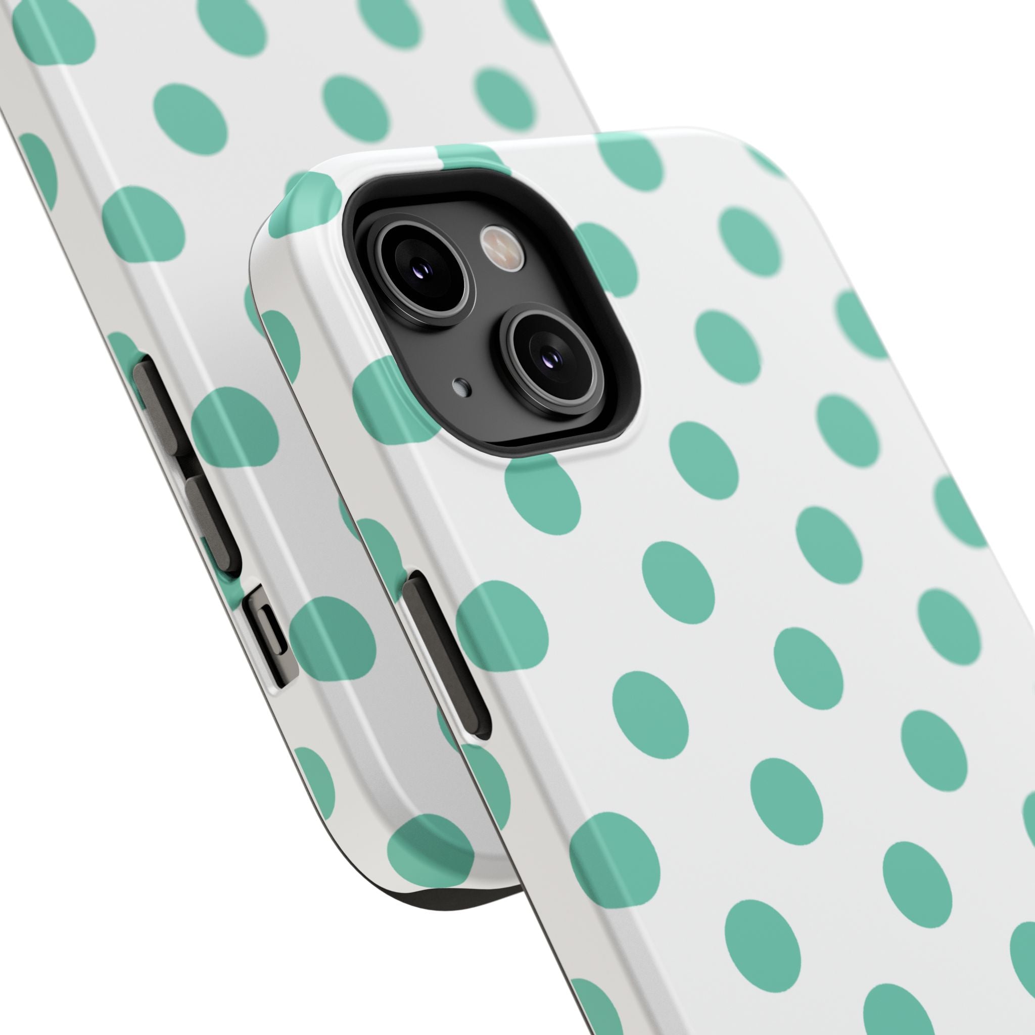Teal and White Polka Dot Case