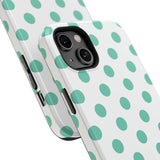 Teal and White Polka Dot Case
