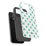 Teal and White Polka Dot Case