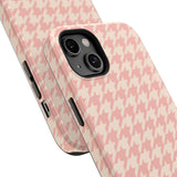 Peach Cream Houndstooth Case