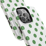 Green and White Polka Dot Case