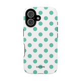 Teal and White Polka Dot Case