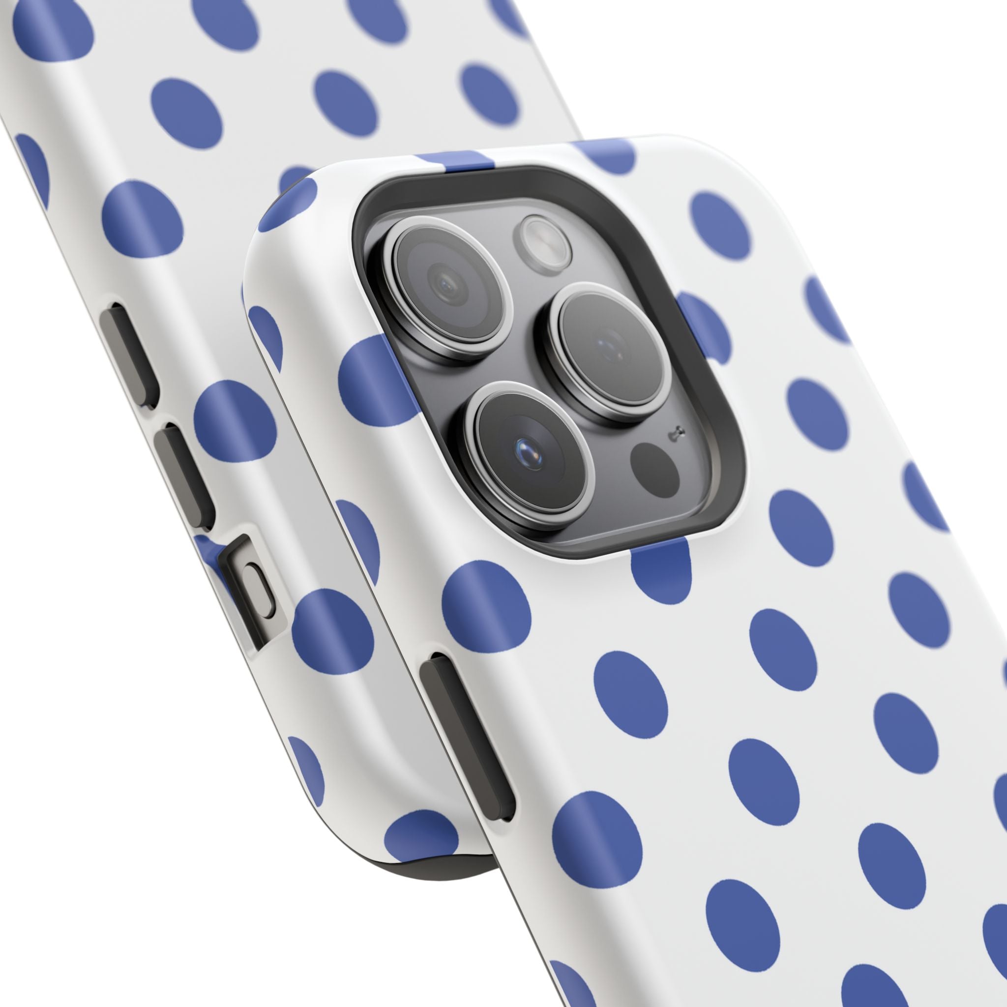 Blue and White Polka Dot Case