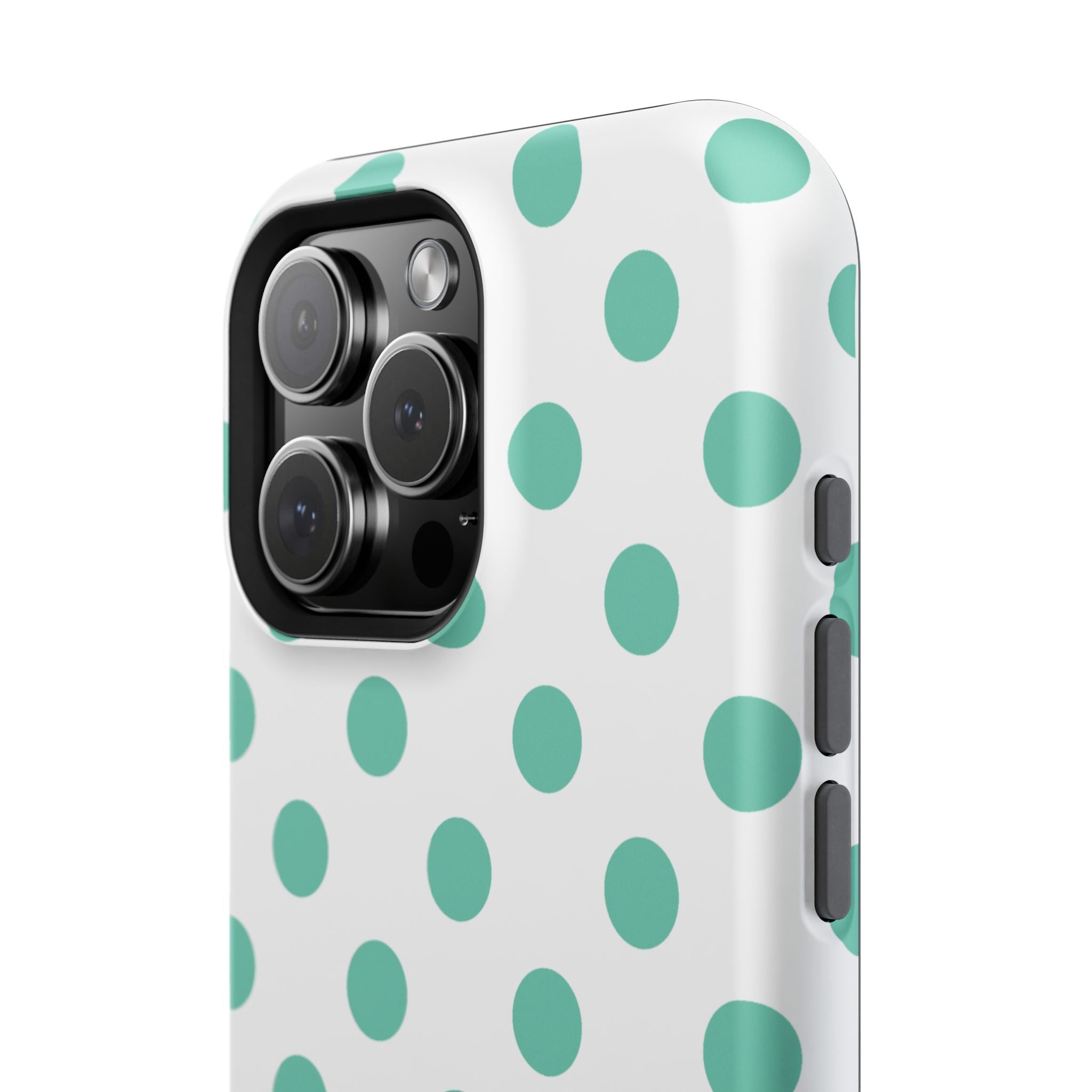 Teal and White Polka Dot Case