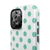 Teal and White Polka Dot Case