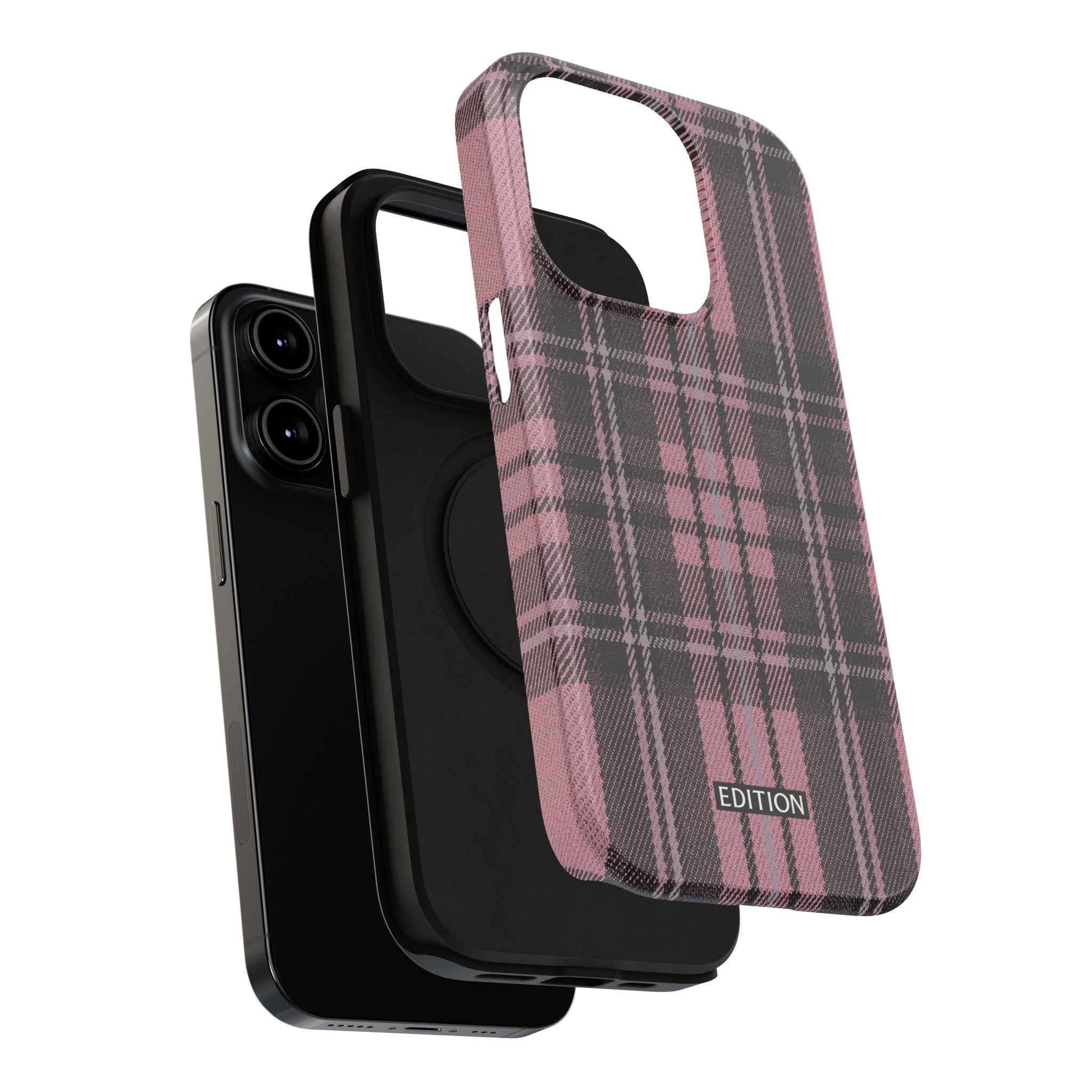 Light Pink and Black Plaid Case