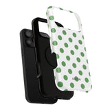 Green and White Polka Dot Case