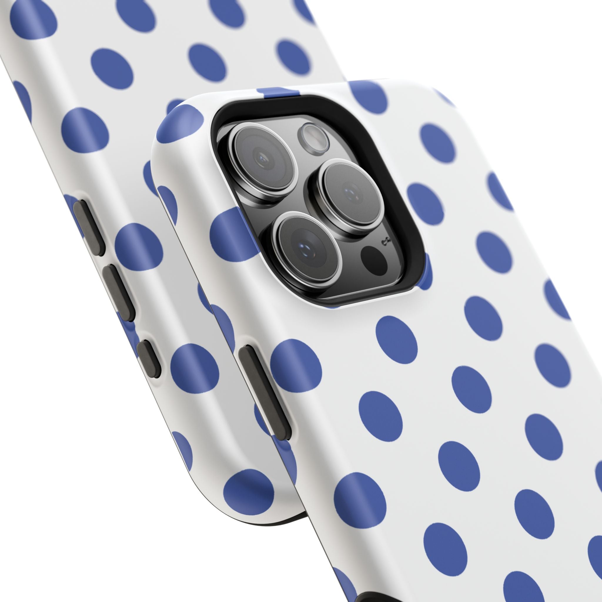 Blue and White Polka Dot Case
