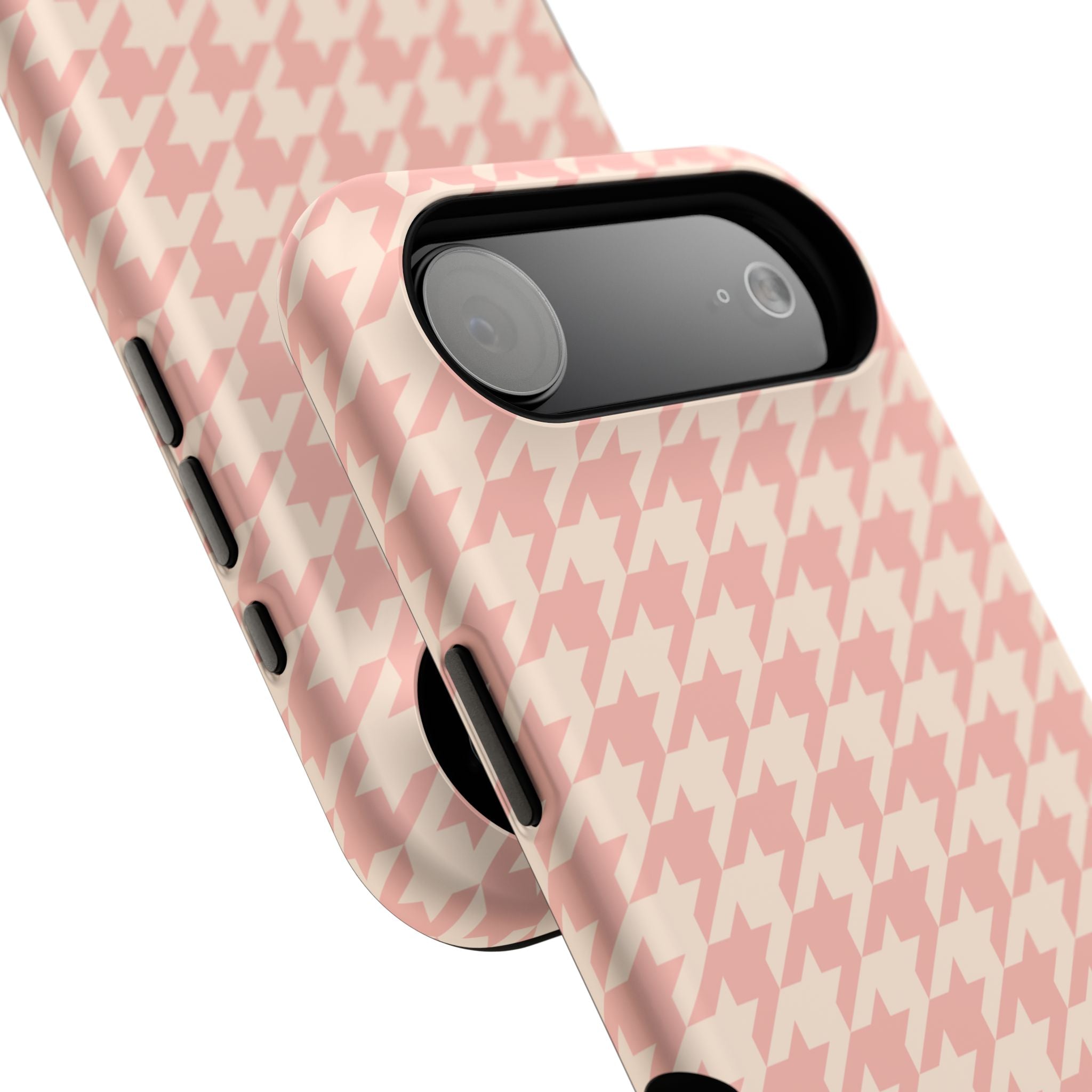 Peach Cream Houndstooth Case
