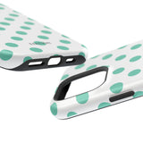 Teal and White Polka Dot Case