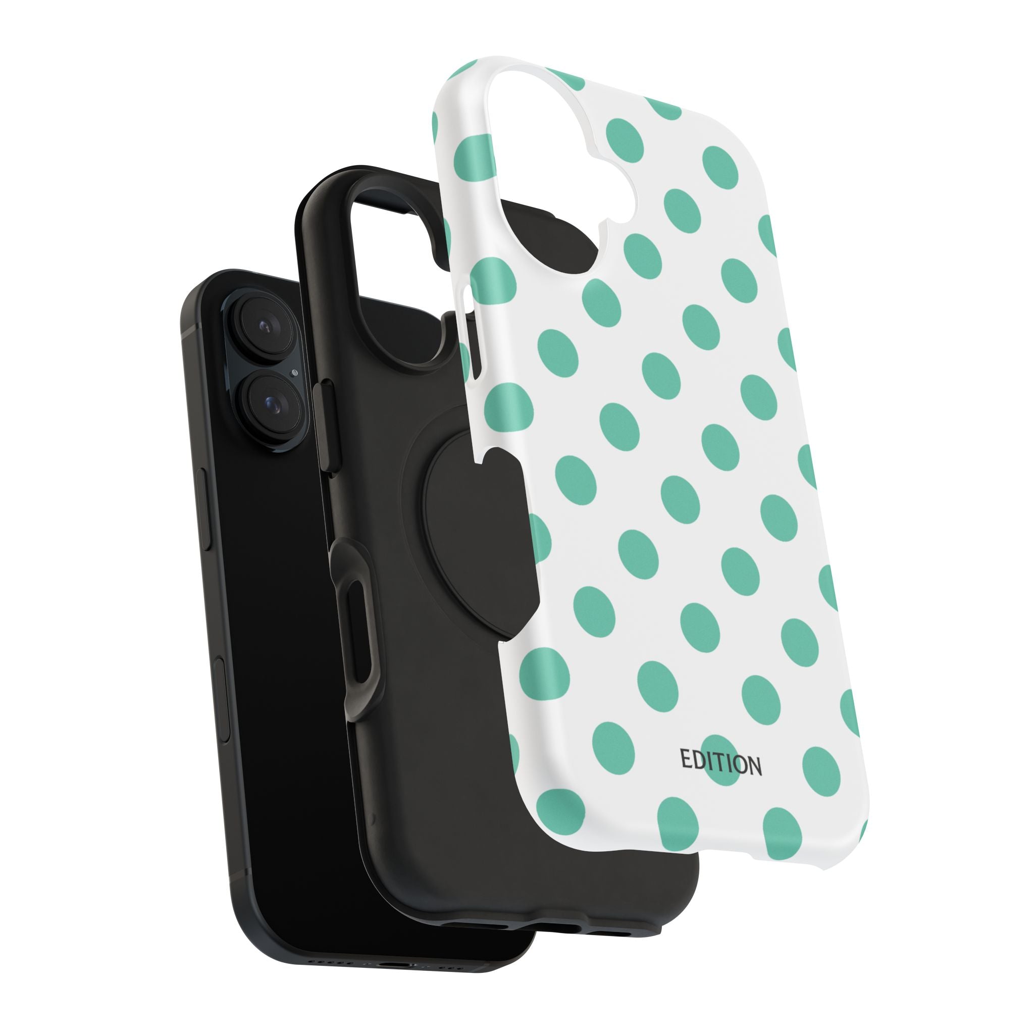 Teal and White Polka Dot Case