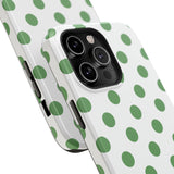Green and White Polka Dot Case